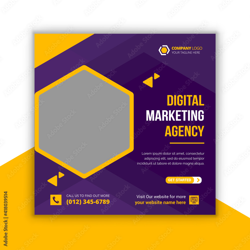 Obraz premium Digital marketing social media post and corporate business social media banner