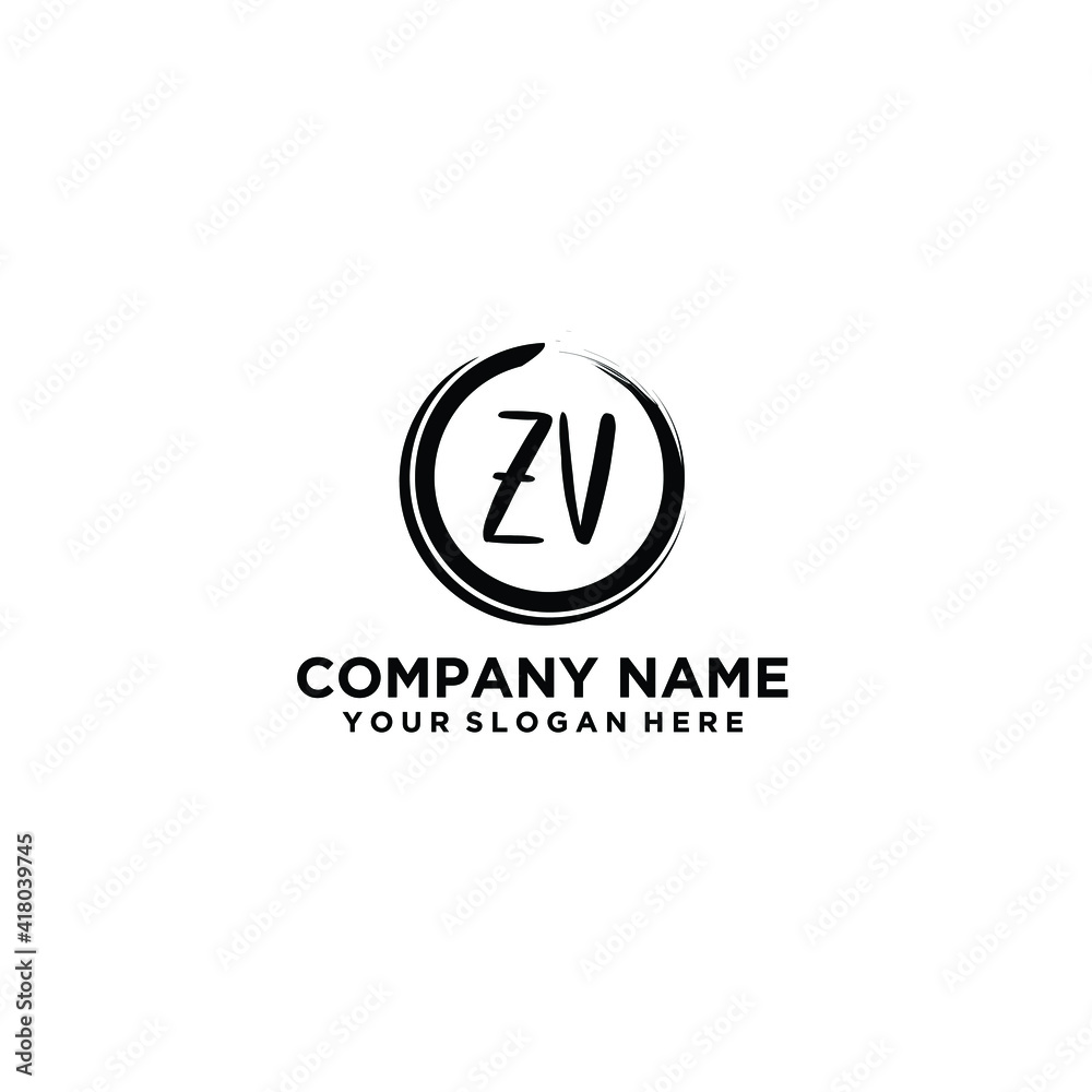 Letter ZV Beautiful handwriting logo