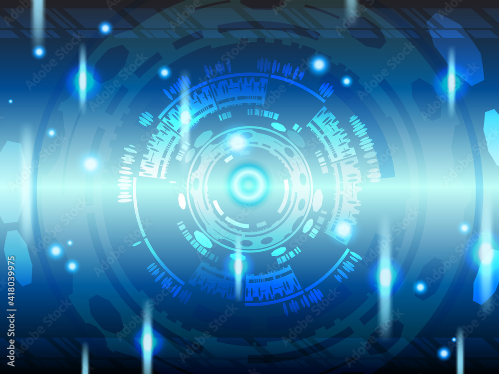 Vector background created by several objects in blue technology theme Vector background created by several objects in blue technology theme