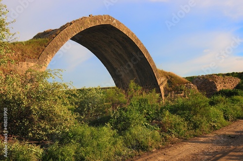 Tigris Bridge is located on the Syrian border with Turkey. The bridge was built in the 12th century. Some parts of the bridge have survived to the present day. Cizre, Sirnak, Turkey.