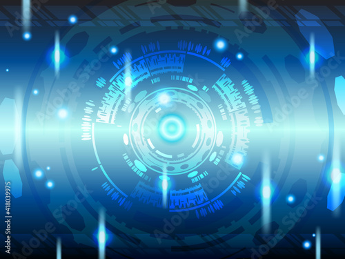 Vector background created by several objects in blue technology theme