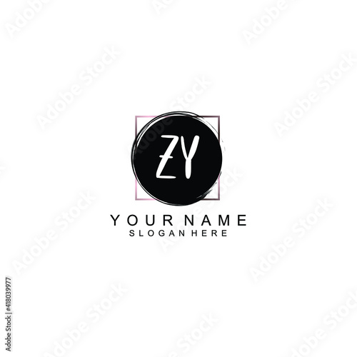 Letter ZY Beautiful handwriting logo