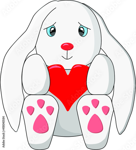 Cute rabbit with heart