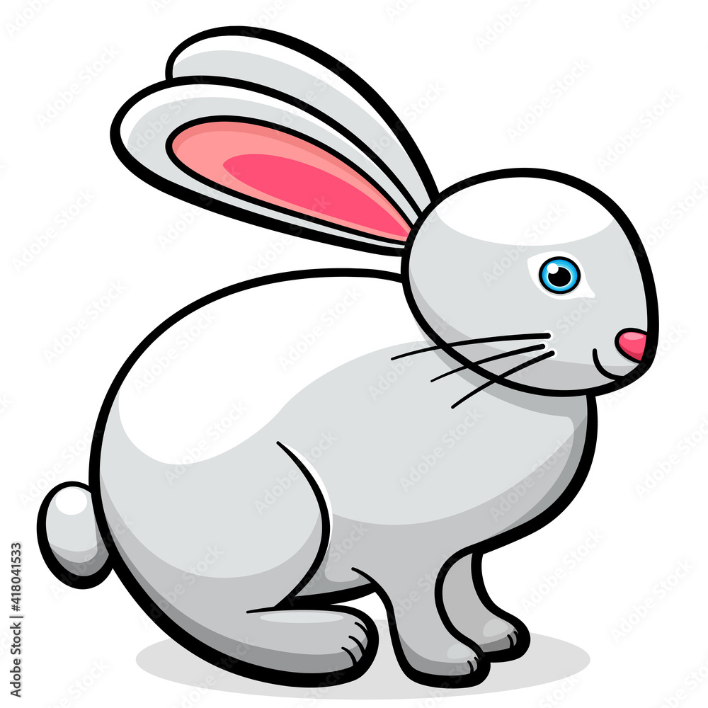 Vector cute rabbit cartoon illustration Stock Vector | Adobe Stock