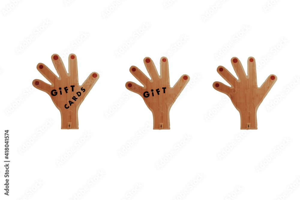 Hand symbol with text isolated on white background Hand symbol with text isolated on white background