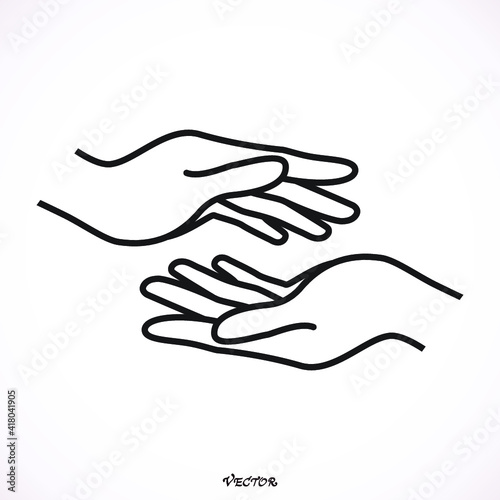 Line icon- hands