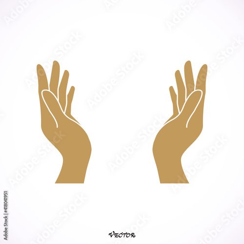 Supporting hands illustration - stock vector