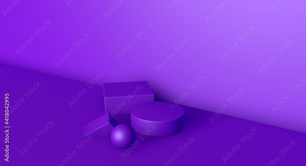 3D abstract render. Modern layout purple platform for product display interior podium place for awards ceremony use for Recommend products, promote products design on purple pastel background 3D abstract render. Modern layout purple platform for product display interior podium place for awards ceremony use for Recommend products, promote products design on purple pastel background