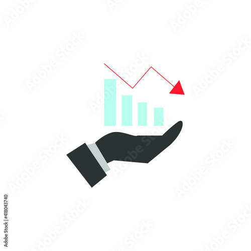 economic downturn icon vector design illustration