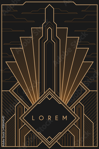 Abstract art deco background template