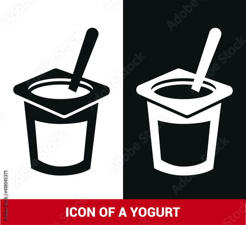 Vector image. Icon of a yogurt.