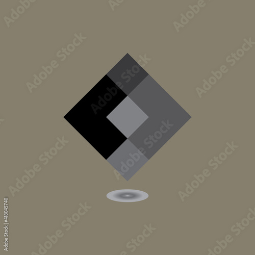 Square with CED letter logo design vector