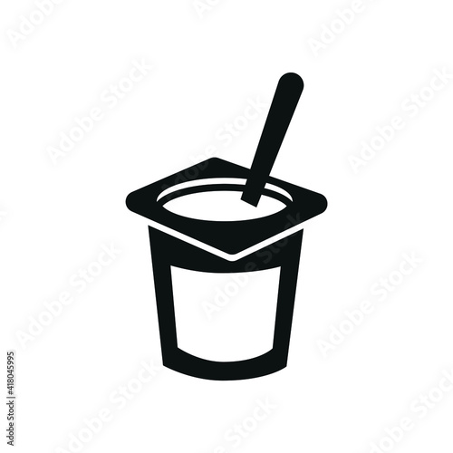 Vector image. Icon of a yogurt.