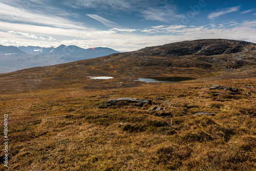 Landscape view from Mount Njulla. Northern Sweden