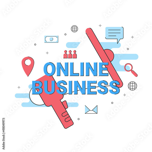 business online communication concept, internet ecommerce marketing