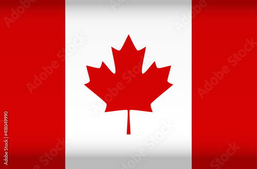 Vector flag of Canada. Color symbol isolated on white background. Canada flag image.