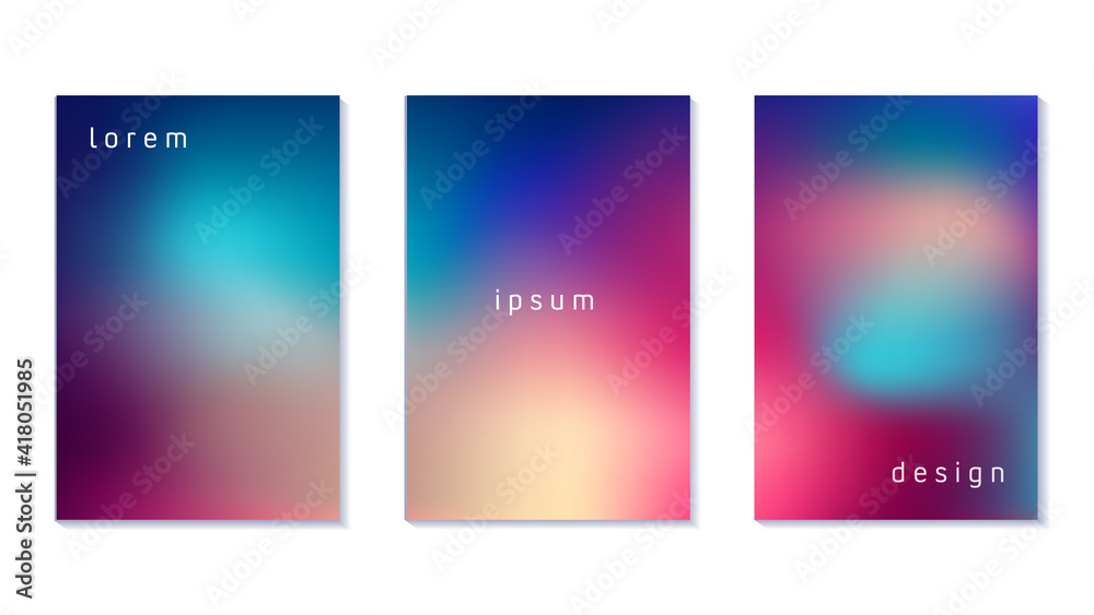 Abstract blurred gradient background. Colorful smooth banner template. Mesh backdrop with bright colors. Vector	
