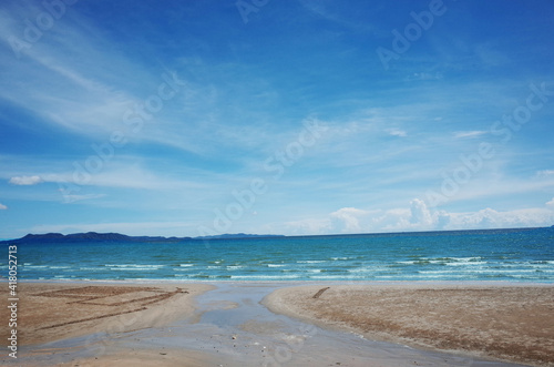 Beach, sky and sea with beautiful nature and fresh air.