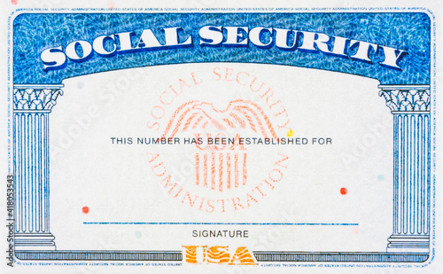 Blank social security card.