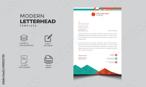 Abstract modern letterhead design for company