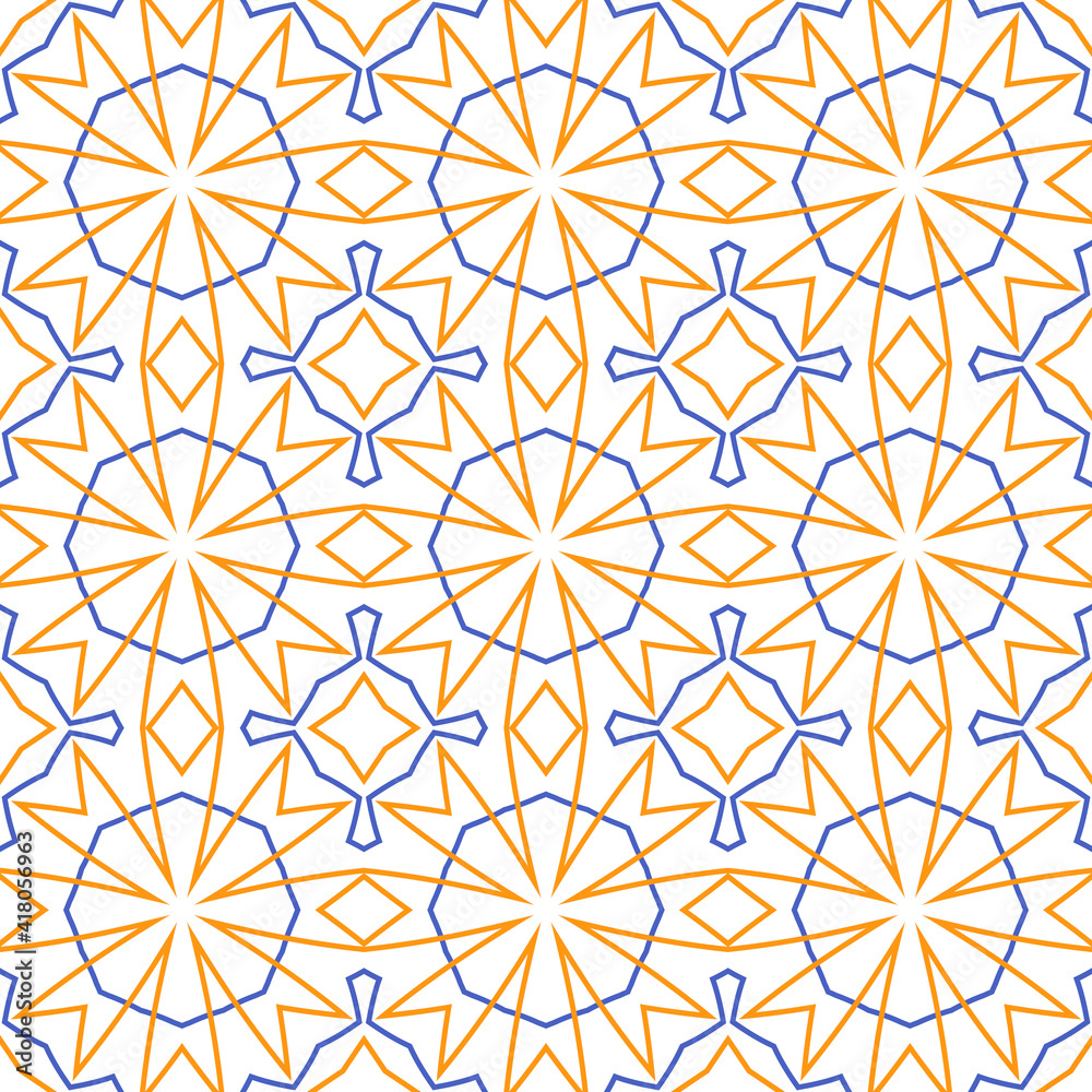 abstract seamless geometric pattern, beautiful hand-drawn, art nouveau, art-deco