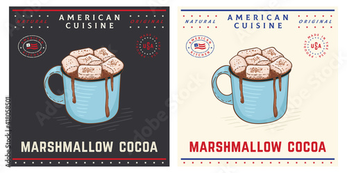 Hot Cocoa With Marshmallows in cup, mug