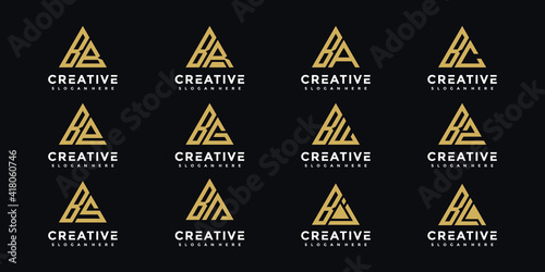 Monogram creative letter B set and logo templates etc. icons for business luxury, elegant, simple.