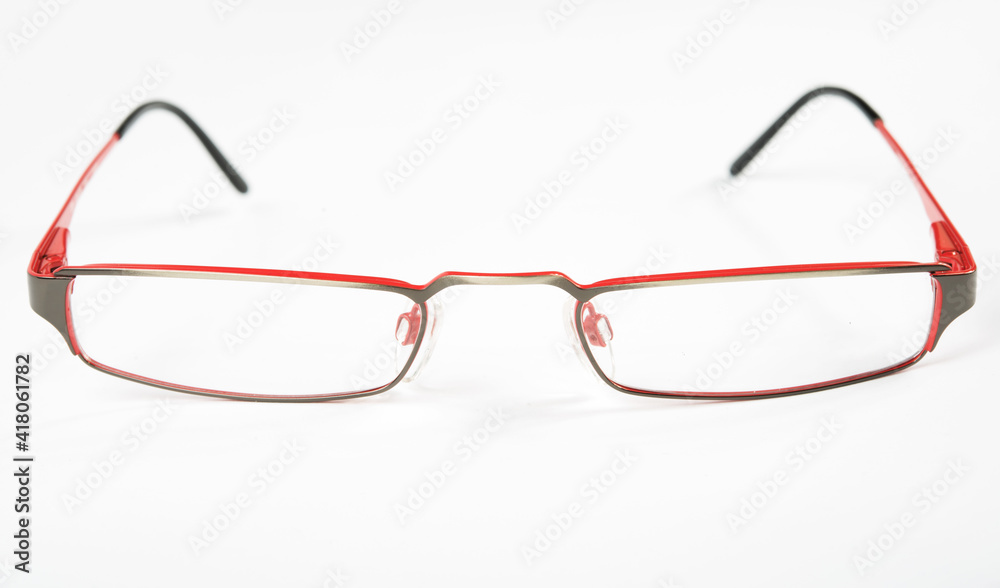 Eyeglasses with metal rim on white background Eyeglasses with metal rim on white background