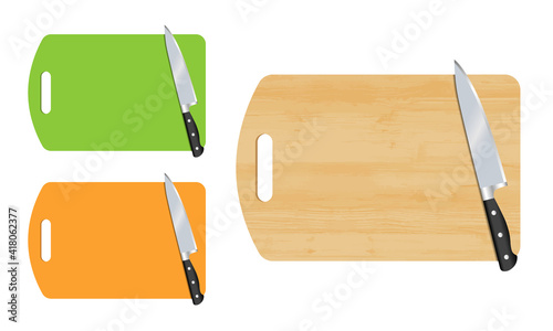 cutting board and knife