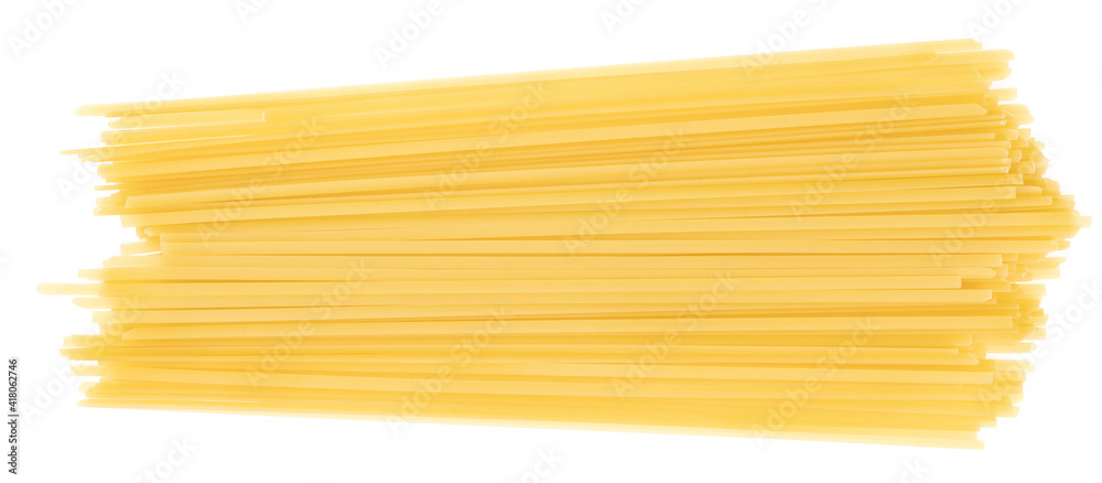 Bunch of pasta isolated on white background. spaghetti tied with rope Bunch of pasta isolated on white background. spaghetti tied with rope