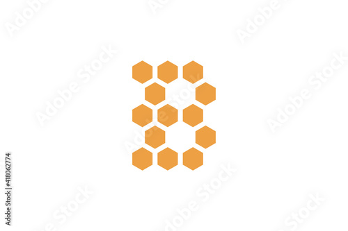 letter b beehive logo, honey product, brand identity design