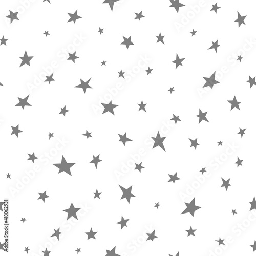 Seamless abstract pattern with black hand drawn shabby stars on white background. © Ne Mariya