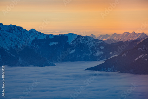 sunset over the mountains