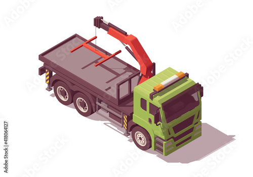 Isometric tow truck. Vector illustration