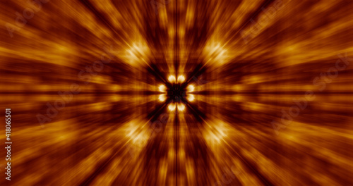 Fototapeta Naklejka Na Ścianę i Meble -  Abstract background with symmetrical motion blurred rays of light in orange tones