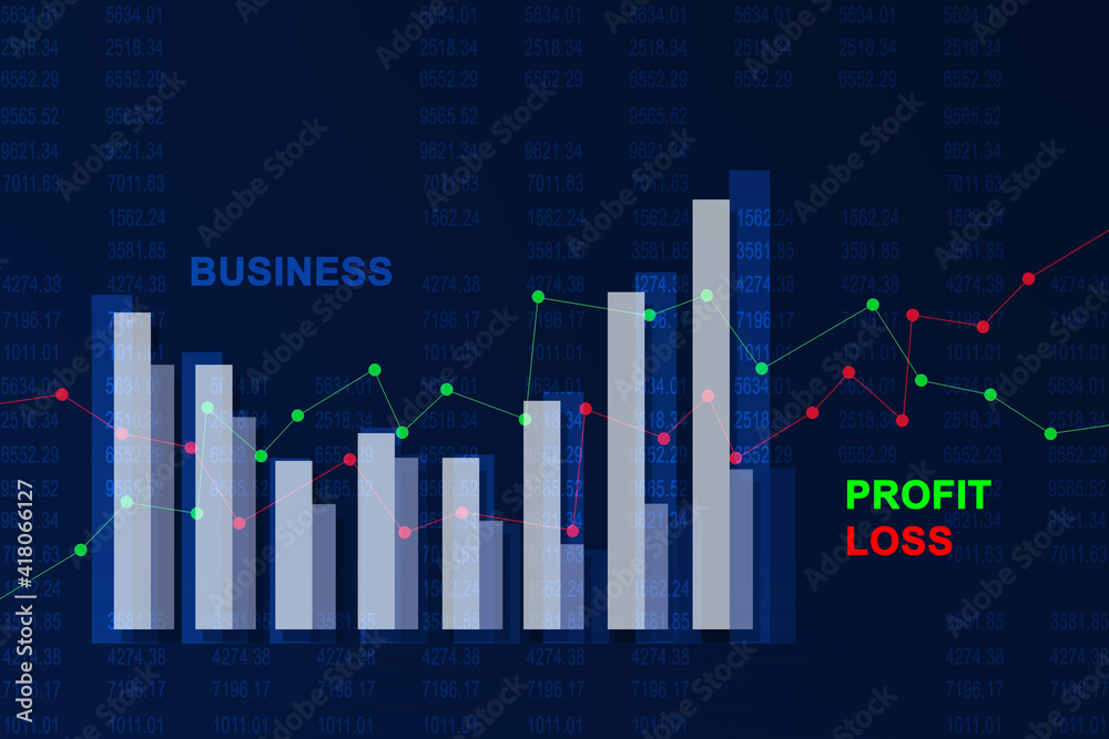 Fototapeta premium 2d rendering Stock market online business concept. business Graph 