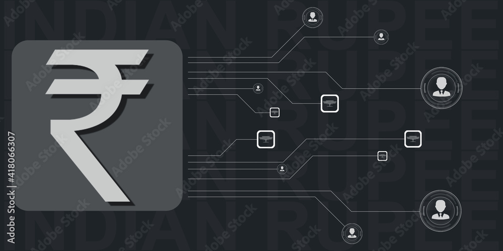 Obraz premium Rupee currency . 2D rendering illustration