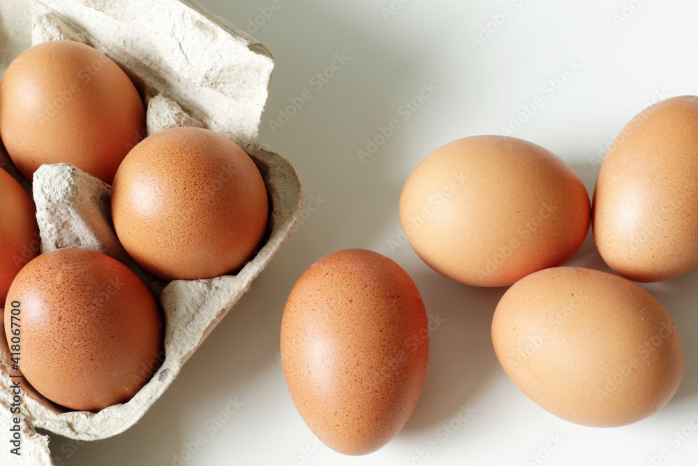 fresh brown eggs in carton box fresh brown eggs in carton box