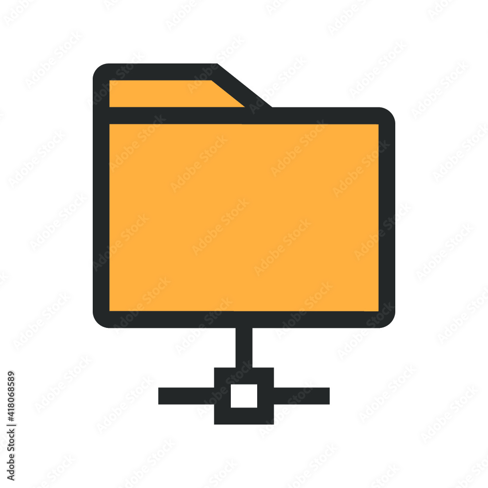 Vector illustration of high-tech technology coloured icon. Folder icon. Vector illustration of high-tech technology coloured icon. Folder icon.