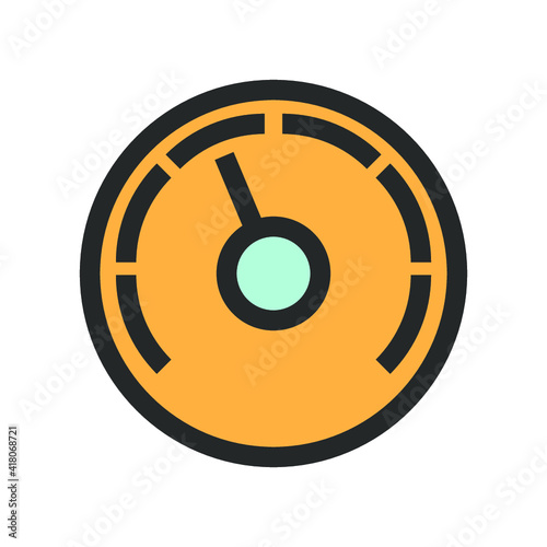 Vector illustration of high-tech technology coloured icon. Ethernet acceleration icon.