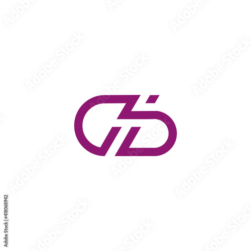 abstract letter cb simple geometric line flat logo vector