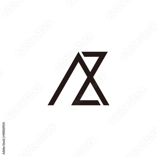 letter az simple linked geometry line logo vector