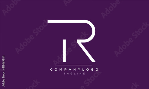 Abstract Letter Initial TR or RT T and T Vector Logo Design Template