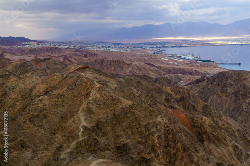 Mount Tzfahot, Eilat and the gulf of Aqaba