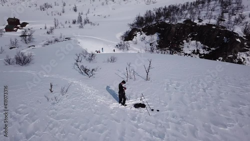 Exeptional drone shot from Norway. Mountain is called for Trollheimen. photo