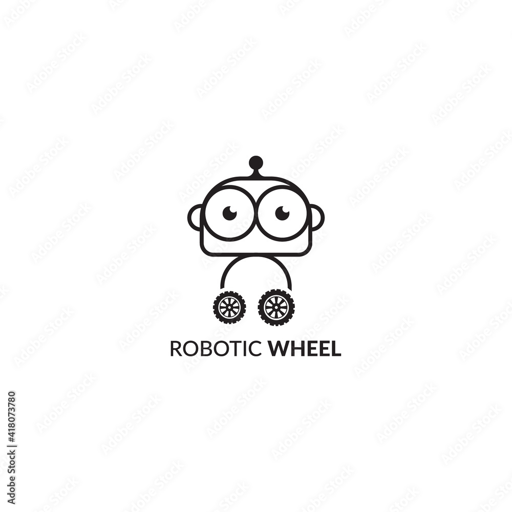 Robotic wheel logo design vector template Robotic wheel logo design vector template