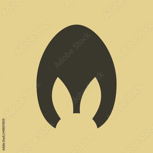 Easter egg frame with easter bunny ears.