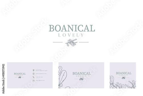 Floral minimal logo hand drawn pack 