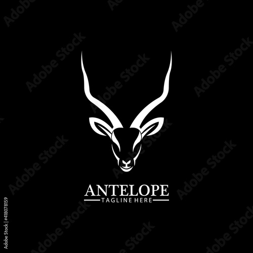 Antelope head logo vector icon illustration design template