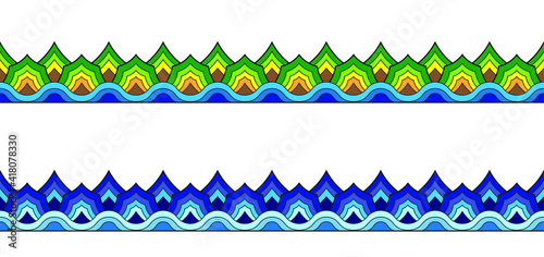 This is “Mountain pattern” which is illustrated by Mongolian art style. This image is suitable for graphic design, element, pattern, ornament, advertisement, web design, UI, print and background.